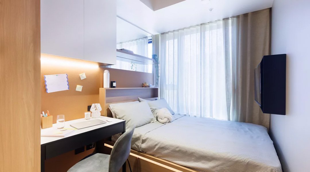 Student apartment bedroom furniture and joinery