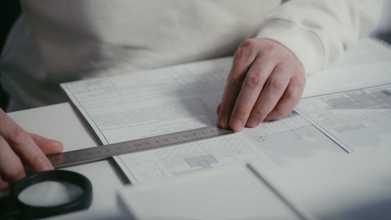 GETC design services team measuring up architectural plans